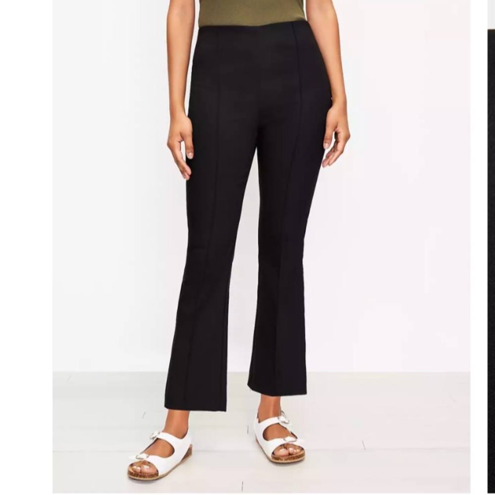 NWT LOFT Women's Tall Side Zip Kick Crop Pants - Black